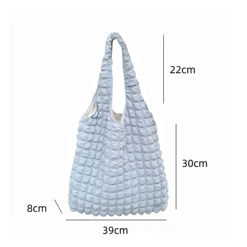 Women Shoulder Handbags Pleated Tote Large Capacity Underarm Bag
