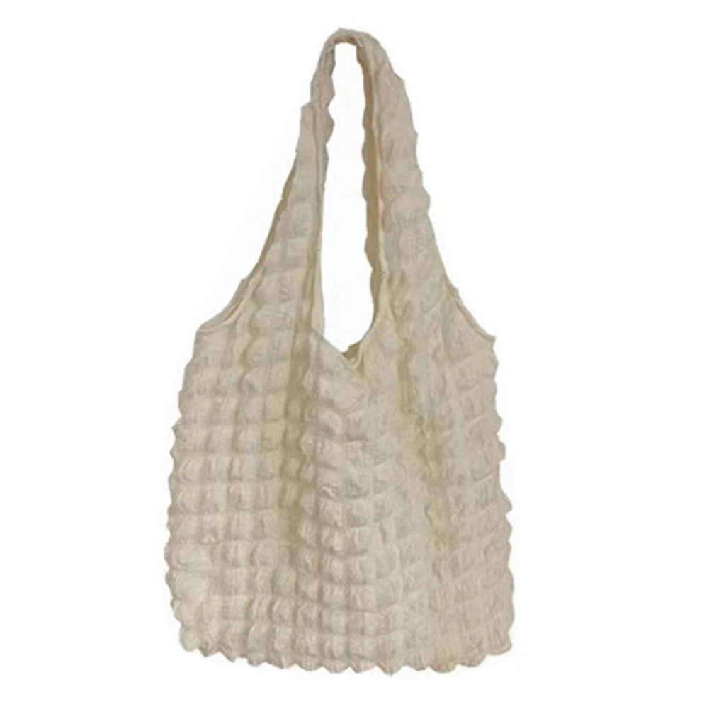 Pleated Top-handle Bag Large Capacity Underarm Bag Cloud Bubble Soft