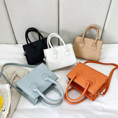 Crocodile Pattern Shoulder Handbag PU Leather Tote Crossbody Bag