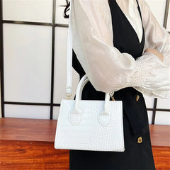 Crocodile Pattern Shoulder Handbag PU Leather Tote Crossbody Bag
