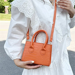 Crocodile Pattern Shoulder Handbag PU Leather Tote Crossbody Bag