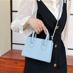 Crocodile Pattern Shoulder Handbag PU Leather Tote Crossbody Bag