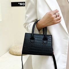 Crocodile Pattern Shoulder Handbag PU Leather Tote Crossbody Bag