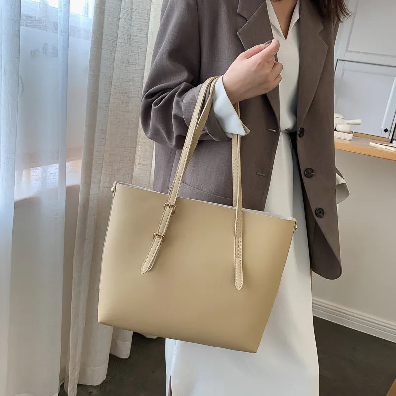 Shoulder Shopping Bags PU Leather Handbag Ladies Large Capacity Tote Handbags
