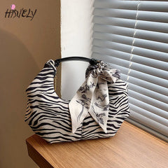 Leopard Print Silk Scarf Bow Handbag Vintage Small Purse