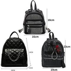 Women Mini Backpack Rhinestone Shoulder Bag School Travel Bagpack Handbags