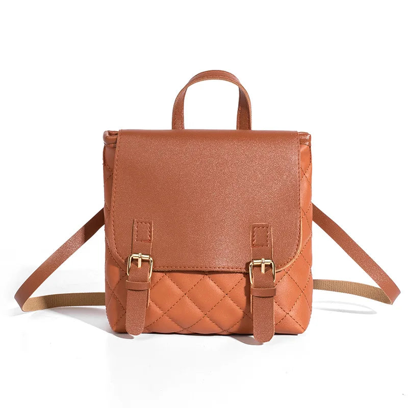 Women Small Backpack PU Leather Shoulder Bag Casual Daypack Female School Backpa