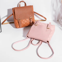 Women Small Backpack PU Leather Shoulder Bag Casual Daypack Female School Backpa