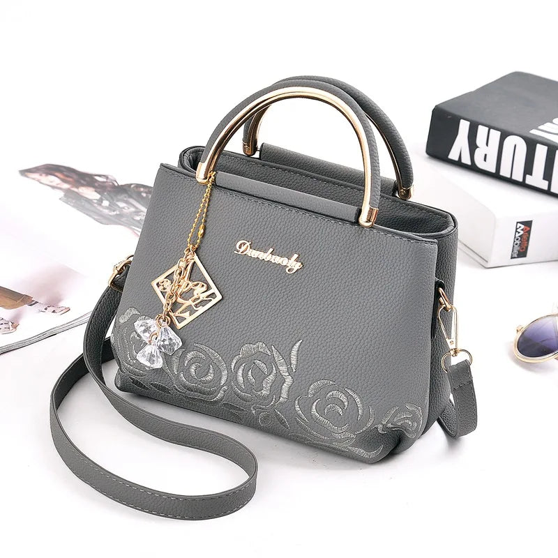 Women Small Bag Embroidery Flower Shoulder Bag Handbag