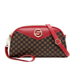 Women Small Bag Contrast PU Leather Clutch Purse Shoulder Messenger