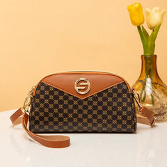 Women Small Bag Contrast PU Leather Clutch Purse Shoulder Messenger