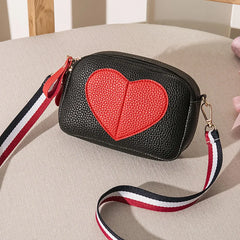 Women Small Bag Pu Mini Crossbody Bag Female Heart Shape Messenger Shoulder Bag