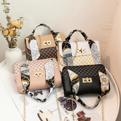 Women Small Bag Scarft Famous Mini Square Messenger Crossbody Side Purse