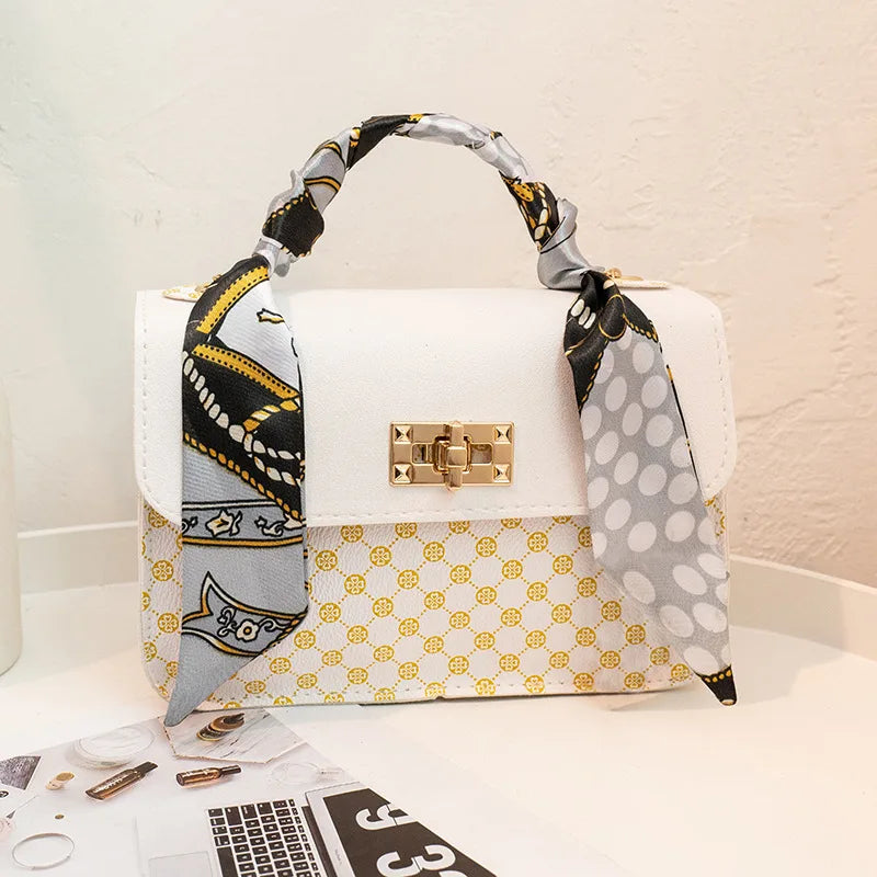 Women Small Bag Scarft Famous Mini Square Messenger Crossbody Side Purse