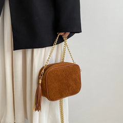 Corduroy Small Flap Bag Tote Handbag Chains Shoulder Crossbody Bag