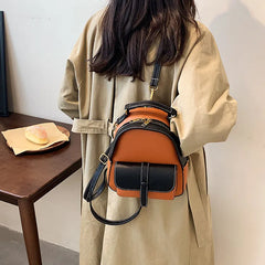 Women Small Pu Leather Backpacks High Ladies Shoulder Travel Bag Female School B