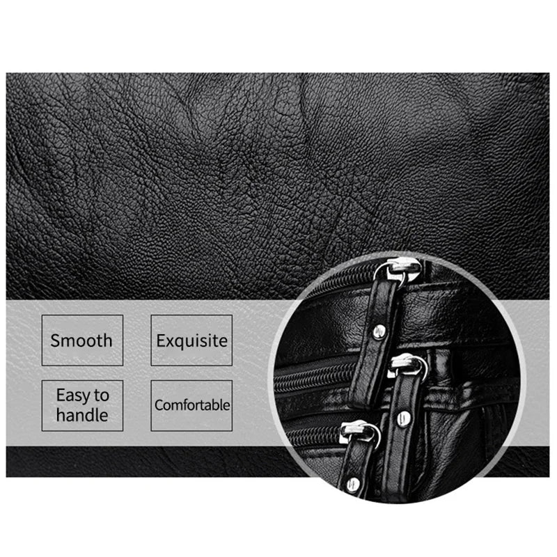 Vintage PU Crossbody Bag Soft Leather Shoulder Bag Handbag