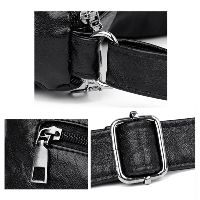 Vintage PU Crossbody Bag Soft Leather Shoulder Bag Handbag