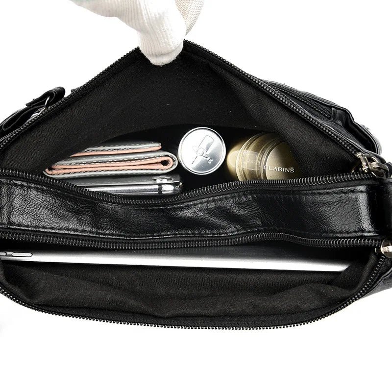 Vintage PU Crossbody Bag Soft Leather Shoulder Bag Handbag