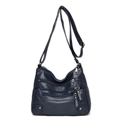 Vintage PU Crossbody Bag Soft Leather Shoulder Bag Handbag