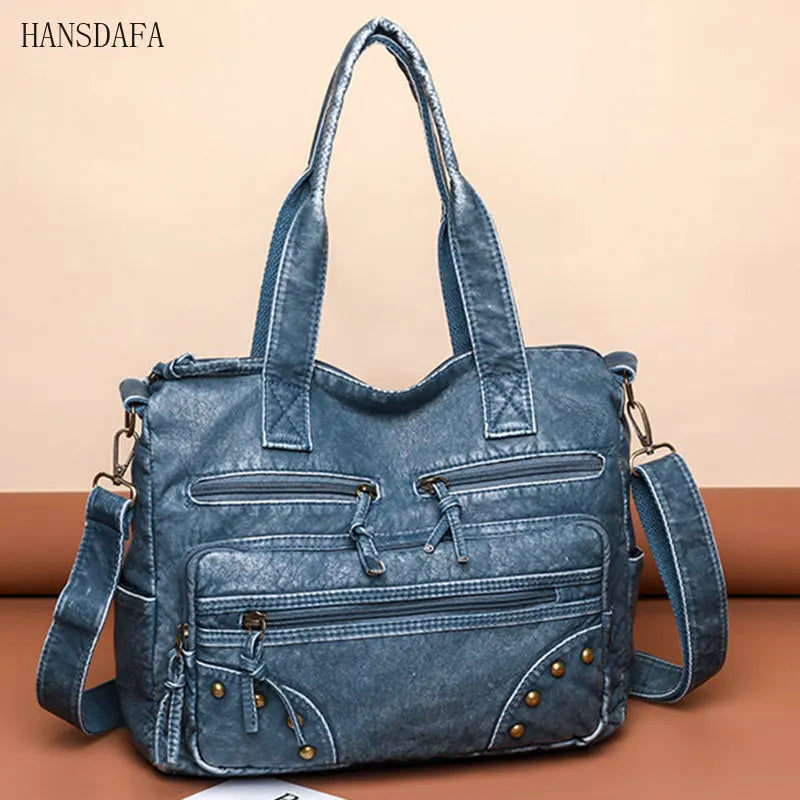 Women Soft PU Leather Handbag Multi-compartment Shoulder Crossbody Bags