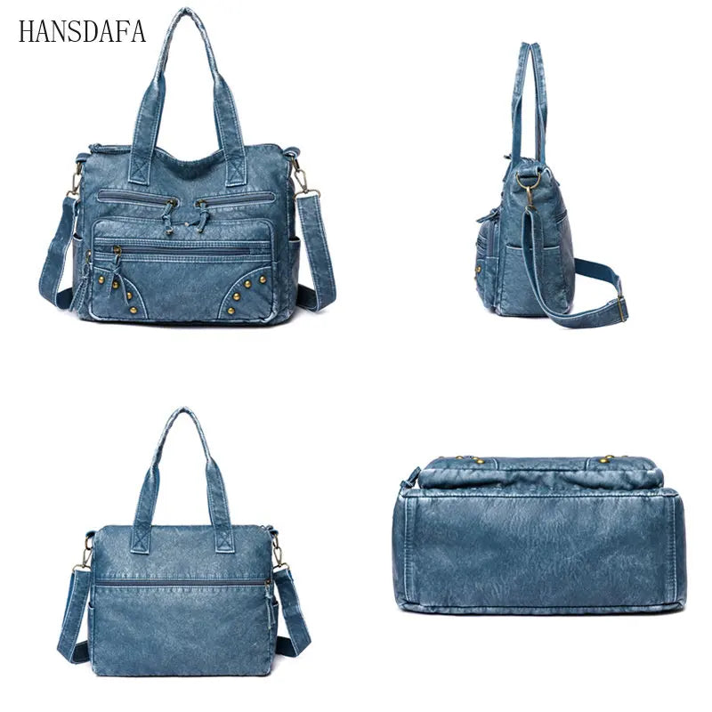 Women Soft PU Leather Handbag Multi-compartment Shoulder Crossbody Bags