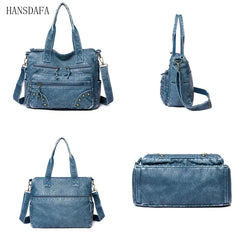 Women Soft PU Leather Handbag Multi-compartment Shoulder Crossbody Bags
