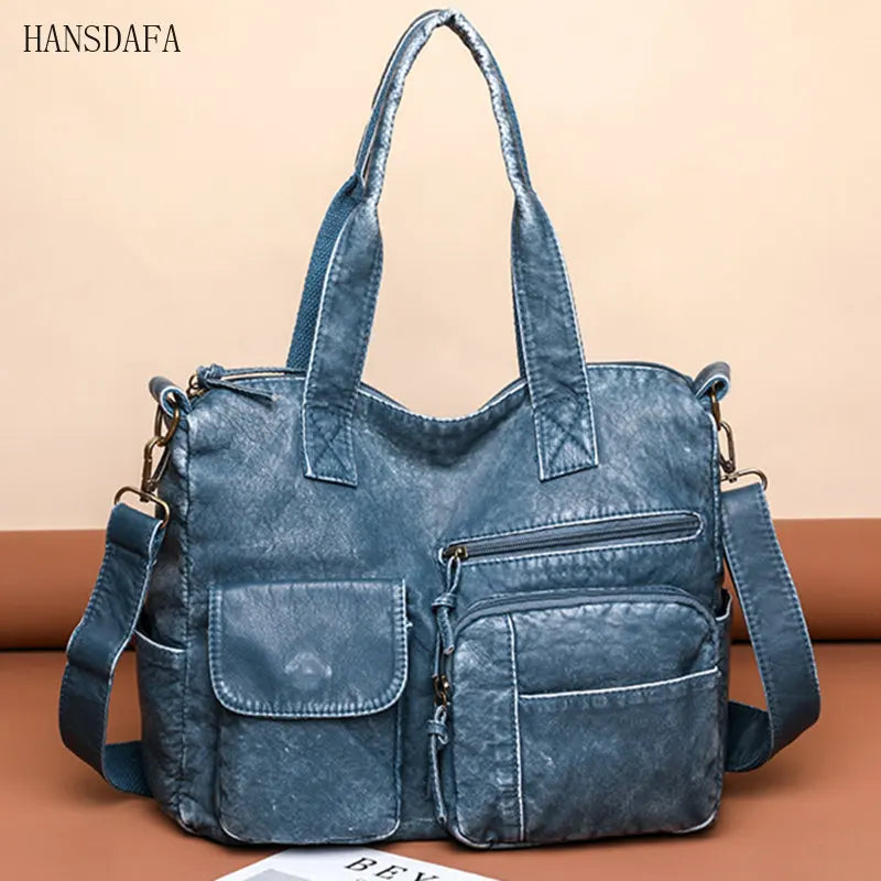 Women Soft PU Leather Handbag Multi-compartment Shoulder Crossbody Bags