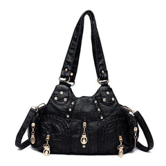 Women Soft PU Leather Handbags High Ladies Tote Bag Vintage Messenger Bag