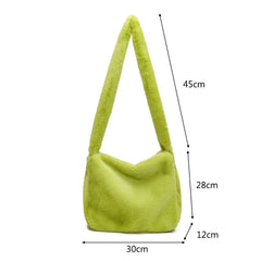 Soft Warm Plush Handbags Female Fluffy Shoulder Bags