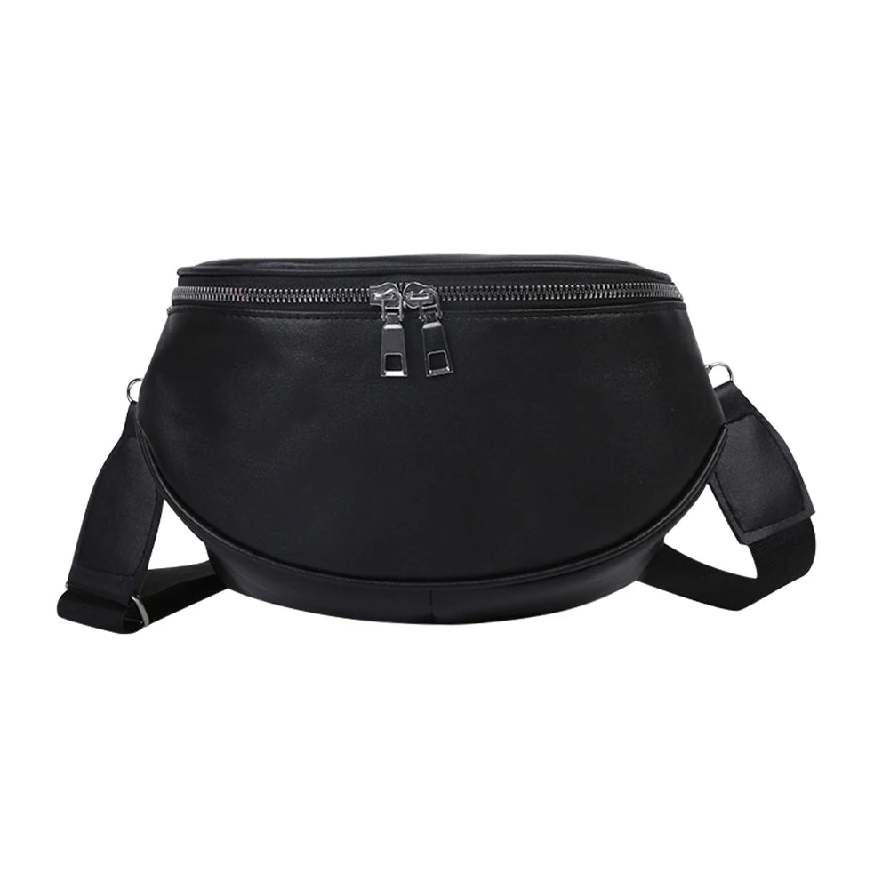 Vintage Leather Shoulder Bag for Women, Zipper Travel Handbag