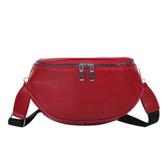 Vintage Leather Shoulder Bag for Women, Zipper Travel Handbag