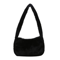 Plush Vintage Handbag Street Purses Top-handle Bag