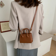 Solid Crossbody Handbag PU Female Top-Handle Bags