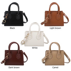 Solid Crossbody Handbag PU Female Top-Handle Bags