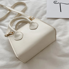 Solid Crossbody Handbag PU Female Top-Handle Bags