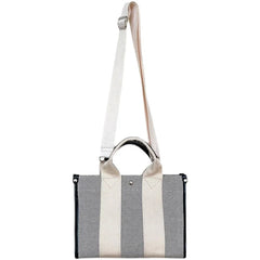 Canvas Striped Shoulder Bag Large Capacity Mommy Portable Handbags