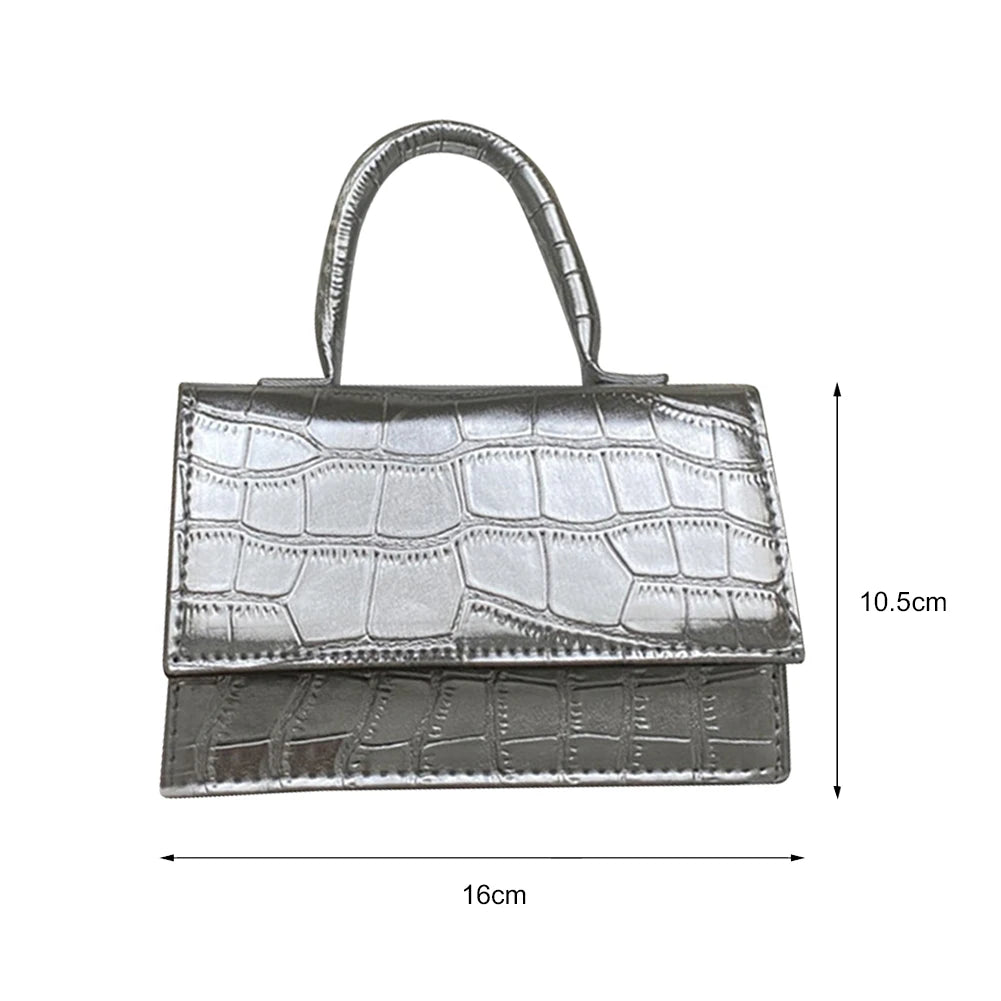 Women Stone Pattern Crossbody Bags Beads Chain Shoulder Handbag