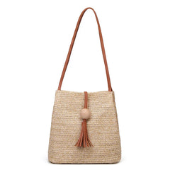 Bohemian Rattan Beach Handbag Summer Tassel Beach Bag