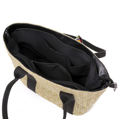 Straw Handbags Totes Large Capacity Top-Handle Handbag with Zipper