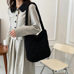 Striped Corduroy Crossbody Bag for College Girls