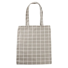 Women Canvas Plaid Shoulder Tote Bag Eco Shopping Large