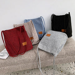 Women Linen Beach Bag Large Capacity Shoulder Tote Casual Travel Shopping