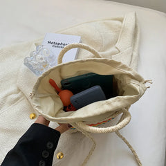 Women Summer Beach Straw Handbags Woven Ladies Shoulder Messenger Bags