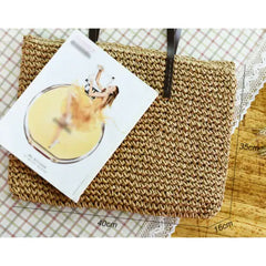 Vintage Straw Rattan Bag Large Shoulder Bags Boho Woven Handb