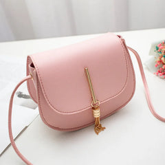 Women Tassel Crossbody Bag PU Leather Small Flap Shoulder Bag