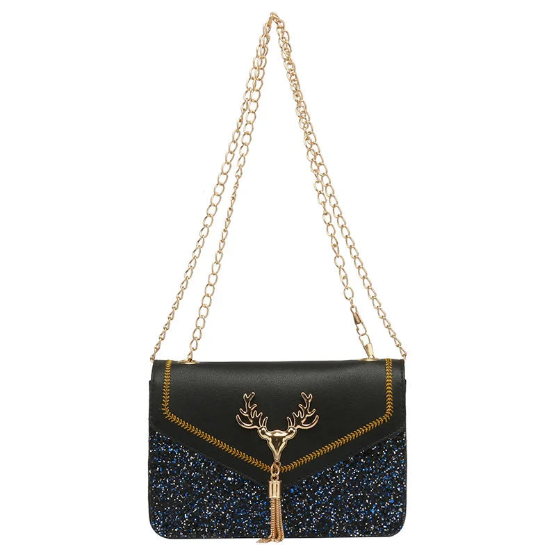 Women Tassel Deer Handbags Shoulder Bag Ladies Female Handbag Phone Purse