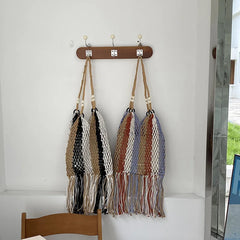 Women Tassel Woven Bag Summer Beach Shoulder Bags Casual Straw Handbag