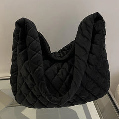 Women Top Handle Bag Autumn Winter Crossbody Satchel Quilted Rhombus