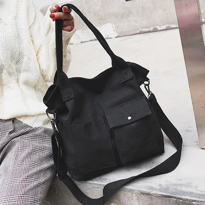Canvas Women Top Handle Bag Eco Tote Retro Shopping Bags